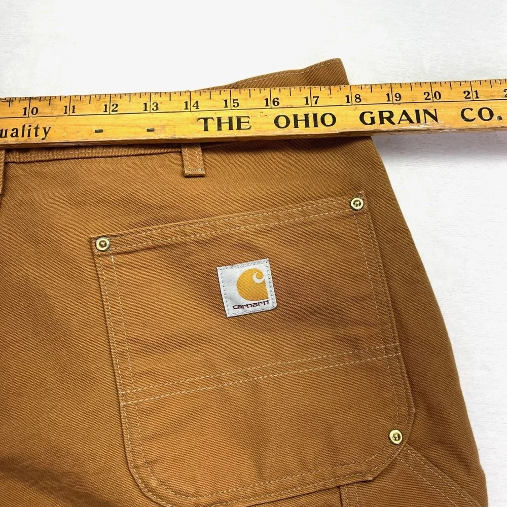 Carhartt B01 Brown 38 Double Knee Rivet Duck Canvas Work Pants Union Made In USA